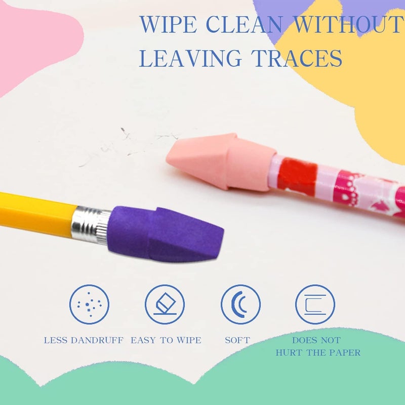 PRALB 400pcs Pencil Top Eraser Bulk Caps for Pencils,Chisel Shape Erasers Toppers for Party Favors Games Prizes, Pencil Top Erasers Cap for Home School Classroom Office - Image 4